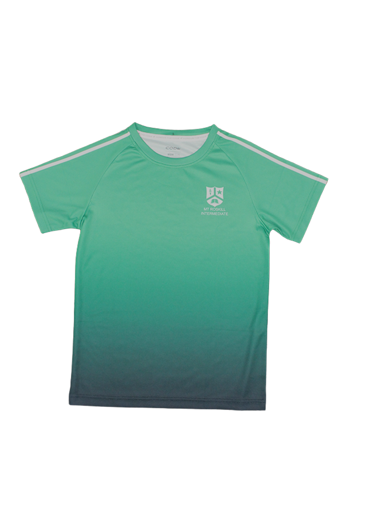 Mt Roskill Intermediate SS PE Tee Green/Navy