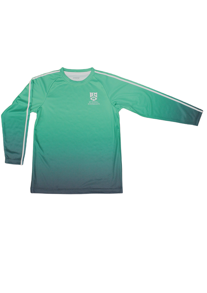 Mt Roskill Intermediate LS PE Tee Green/Navy
