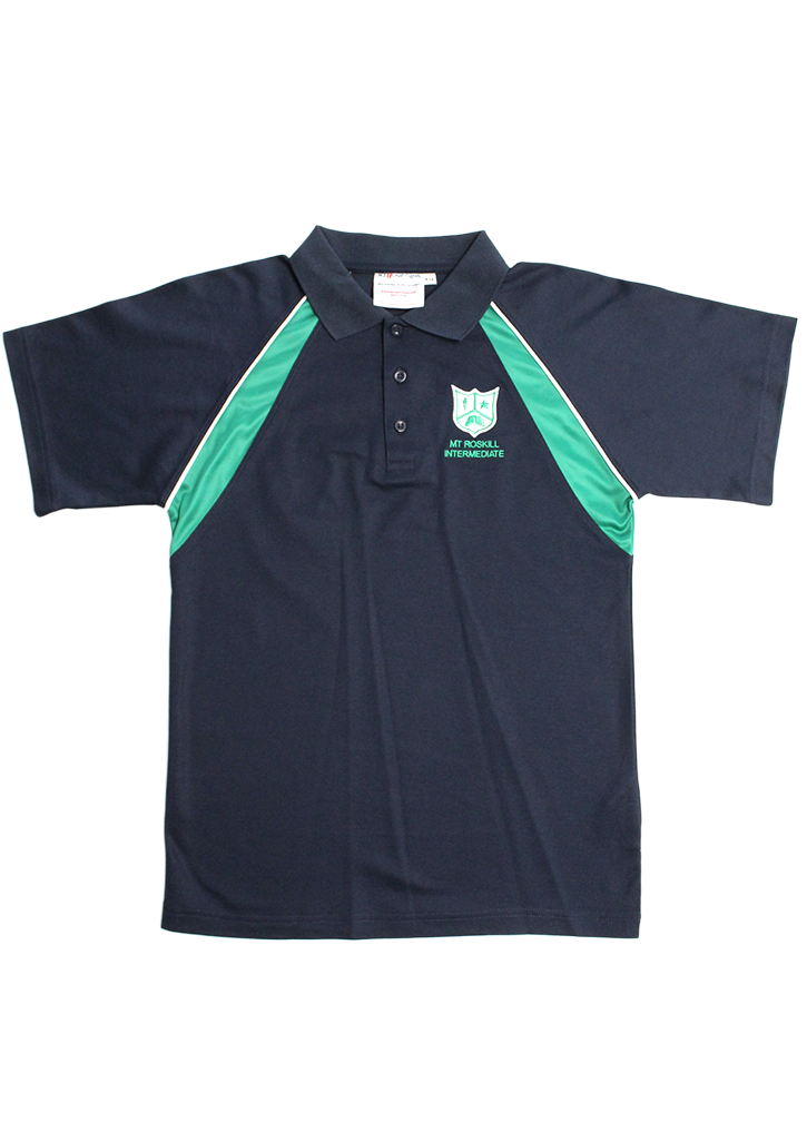 Mt Roskill Int SS Polo Navy/Green/White